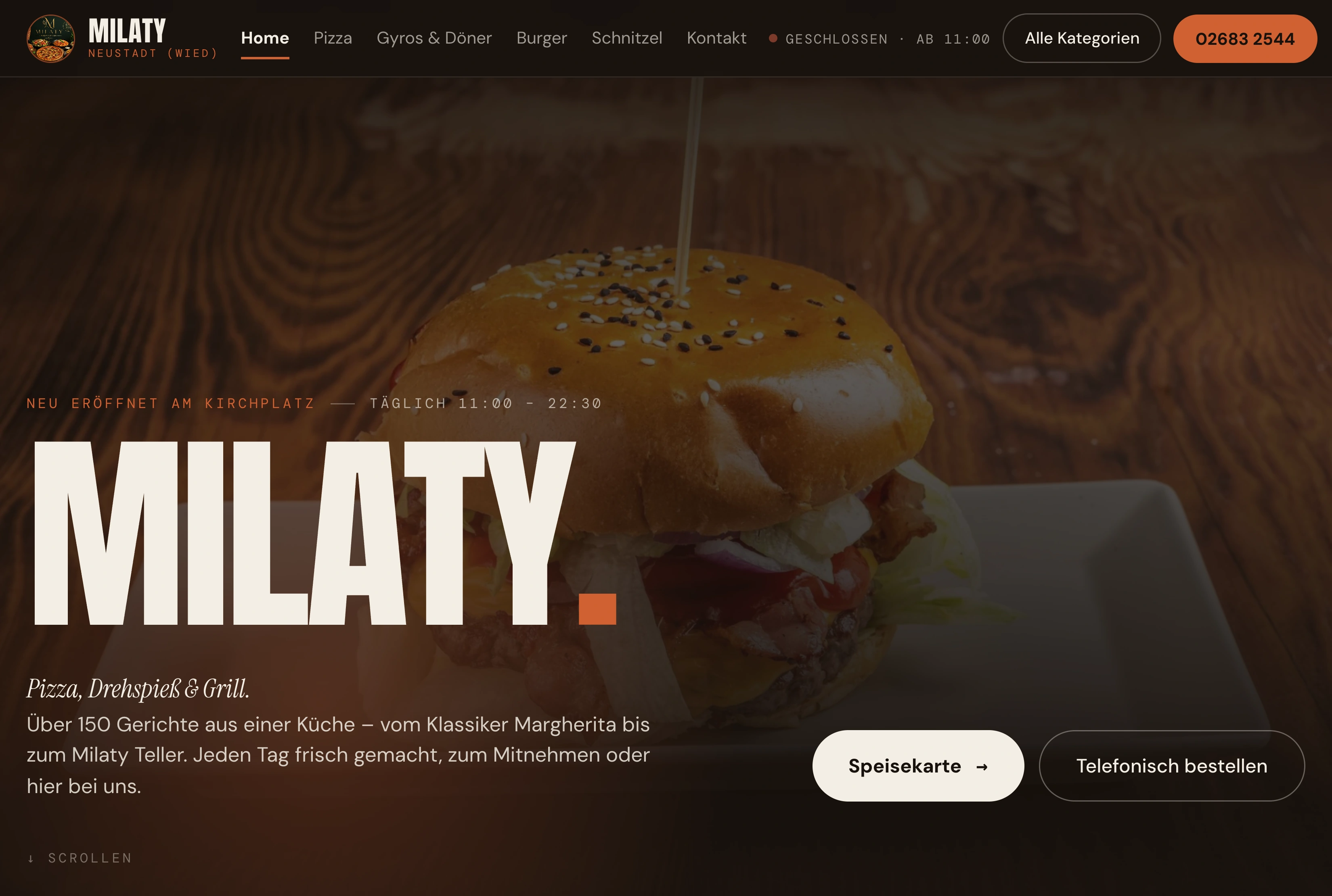 Restaurant-Website Milaty